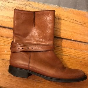 Brown Leather Madewell Motorcycle Boots